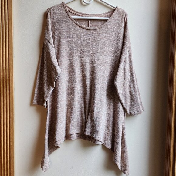 Tan Scoop Neck Angled Jersey Size Large - Picture 7 of 16